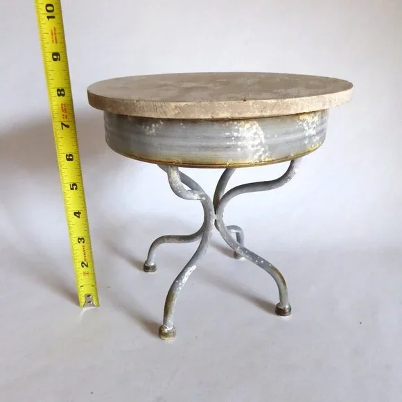 NEW 8” RUSTIC FARMHOUSE COUNTRY WOOD METAL CAKE STAND PEDESTAL TABLE RISER - Picture 2 of 9